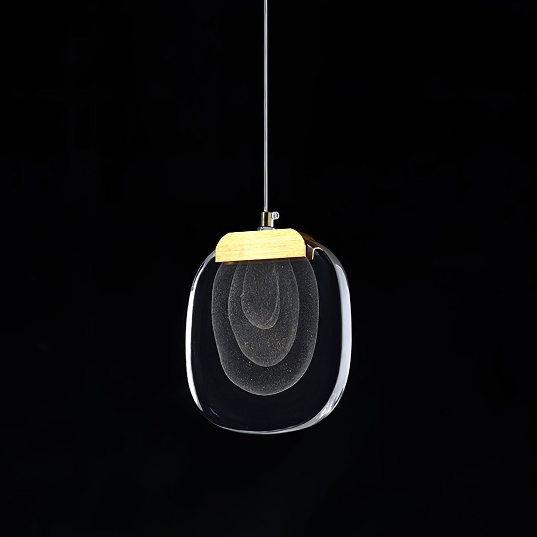 Virelli Lampe Pendante Abat-jour en Verre Ondulé Accent Doré Scandi LED - Neutralighting