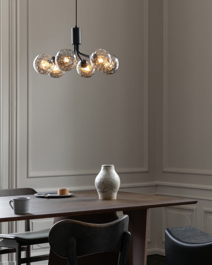 Lustra Suspension en Verre Globe Cluster Laiton - Neutralighting