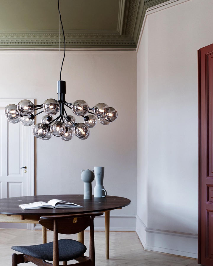 Lustra Suspension en Verre Globe Cluster Laiton - Neutralighting