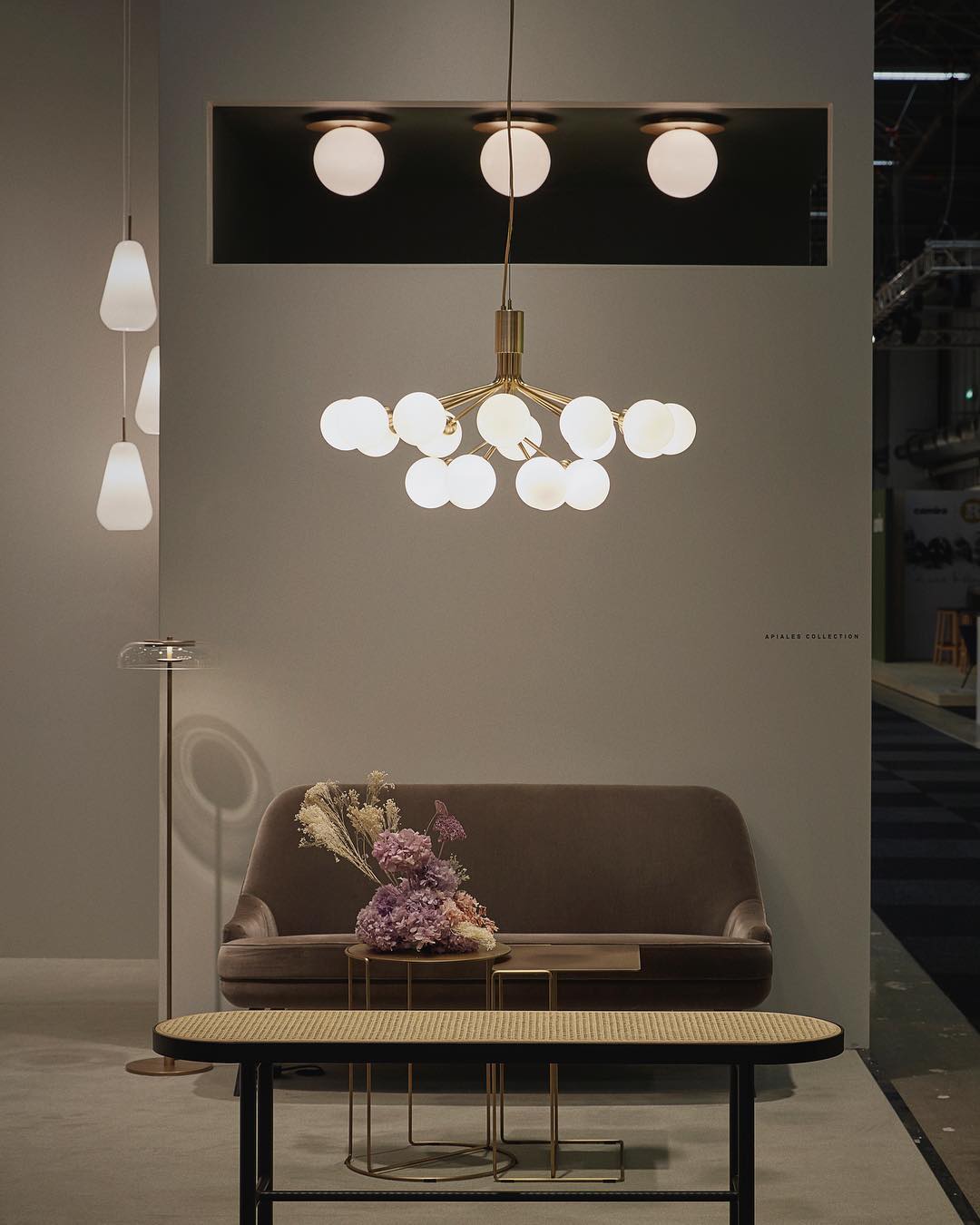 Lustra Suspension en Verre Globe Cluster Laiton - Neutralighting