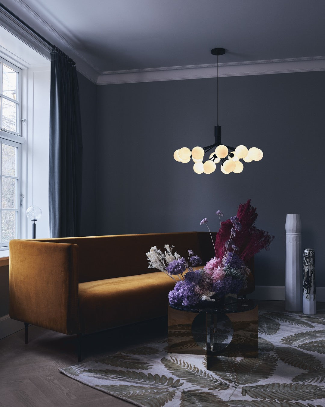 Lustra Suspension en Verre Globe Cluster Laiton - Neutralighting
