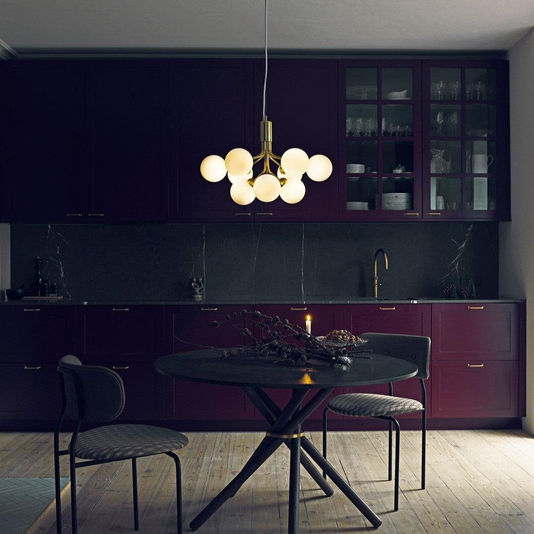 Lustra Suspension en Verre Globe Cluster Laiton - Neutralighting
