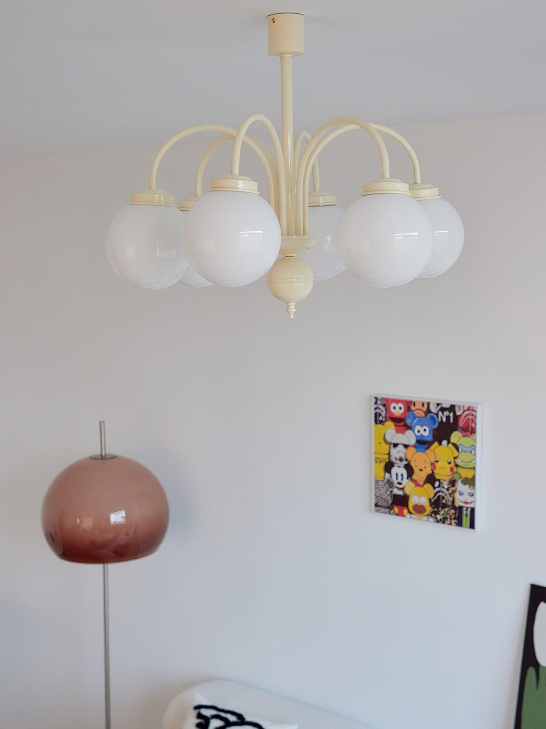 Lustra Chandelier Sphères en Verre Crème - Neutralighting