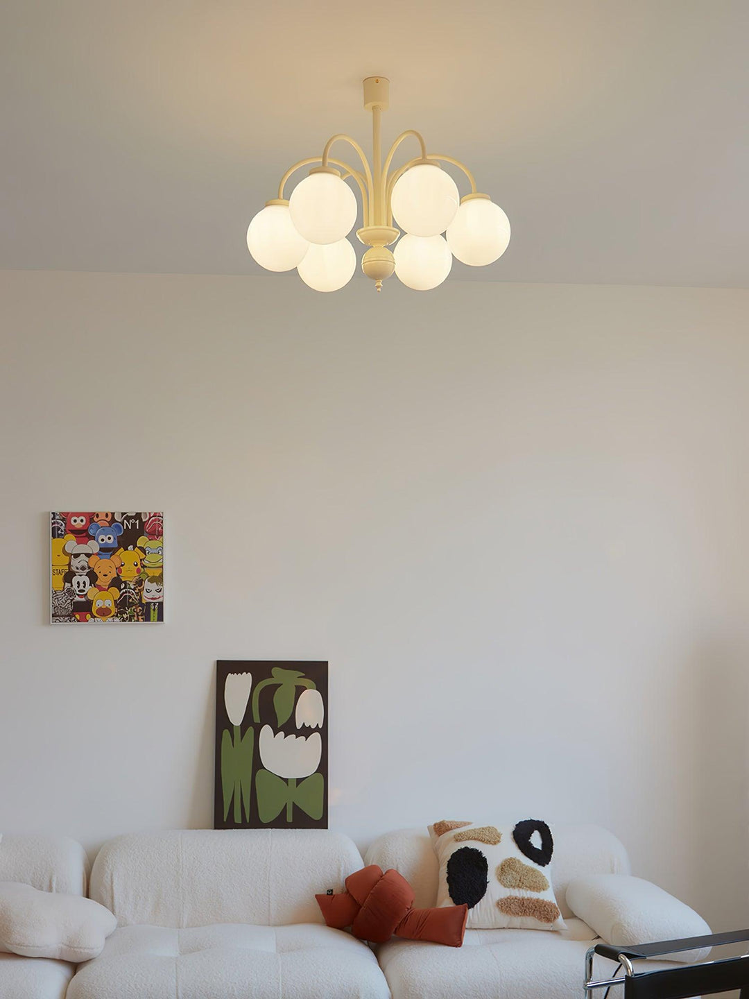Lustra Chandelier Sphères en Verre Crème - Neutralighting