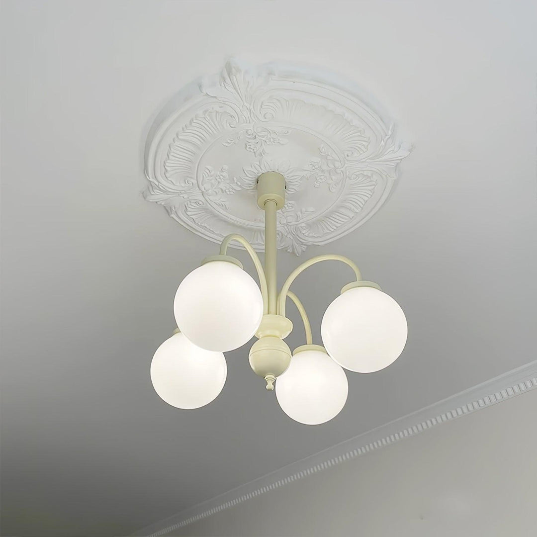 Lustra Chandelier Sphères en Verre Crème - Neutralighting