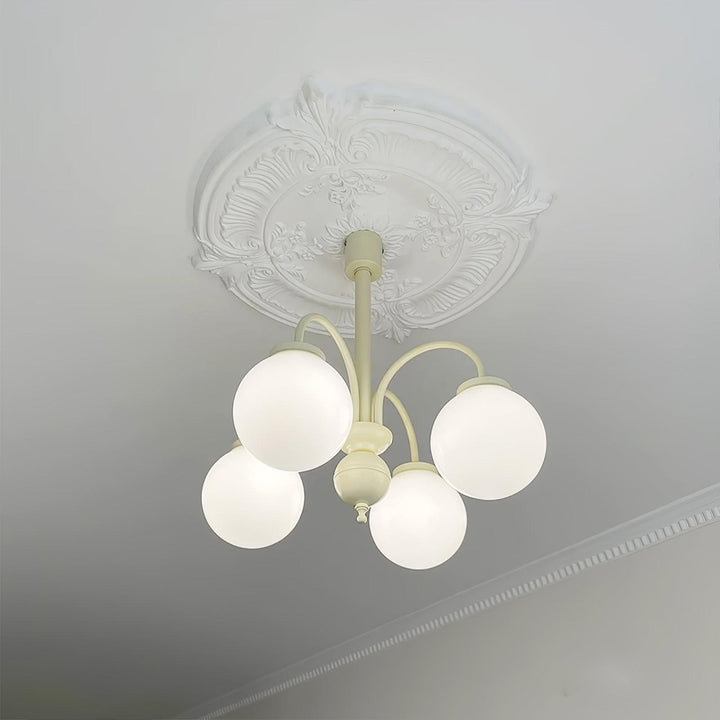 Lustra Chandelier Sphères en Verre Crème - Neutralighting
