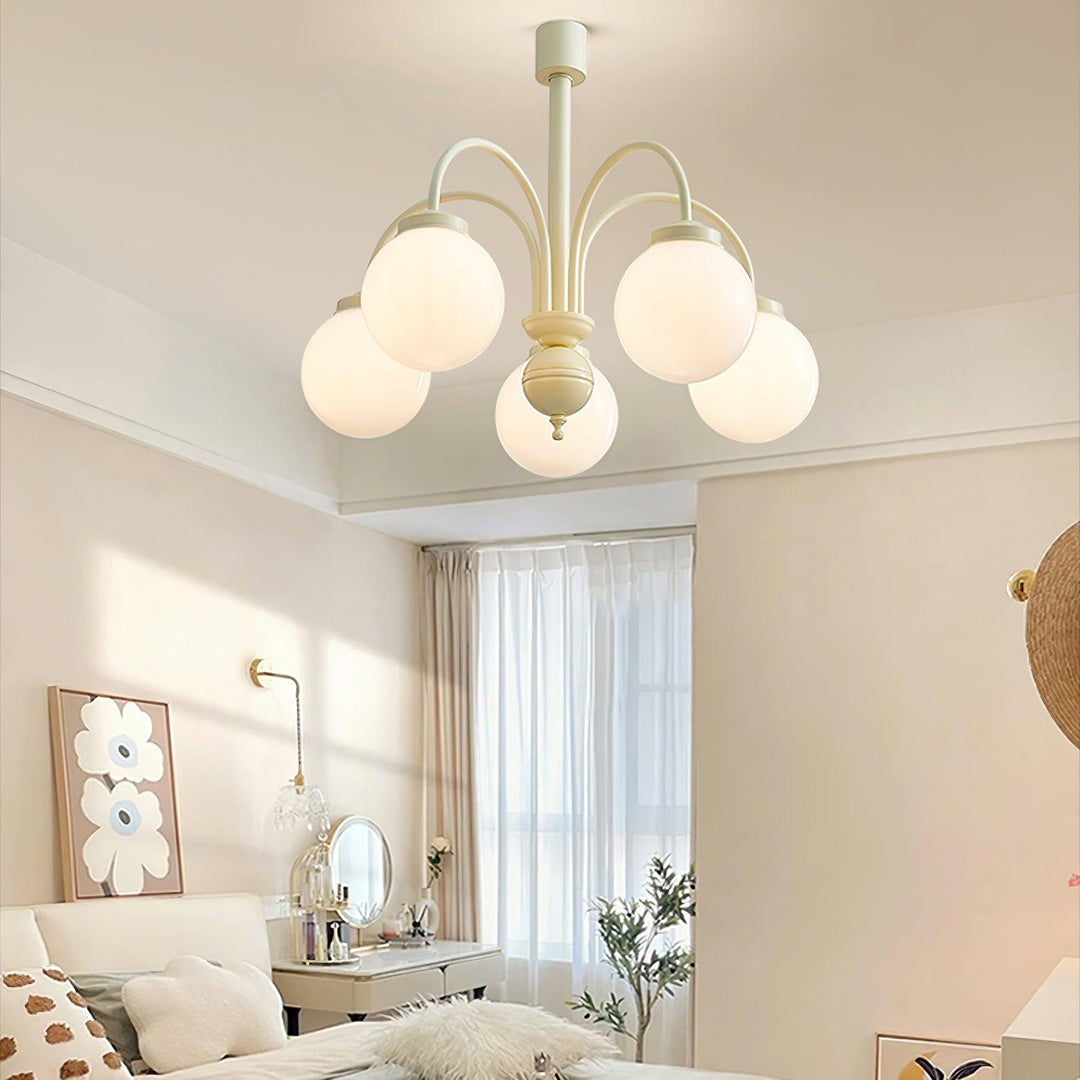 Lustra Chandelier Sphères en Verre Crème - Neutralighting