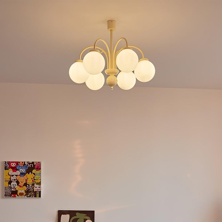 Lustra Chandelier Sphères en Verre Crème - Neutralighting
