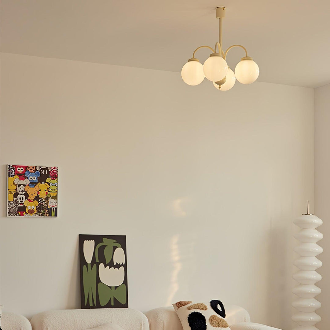 Lustra Chandelier Sphères en Verre Crème - Neutralighting