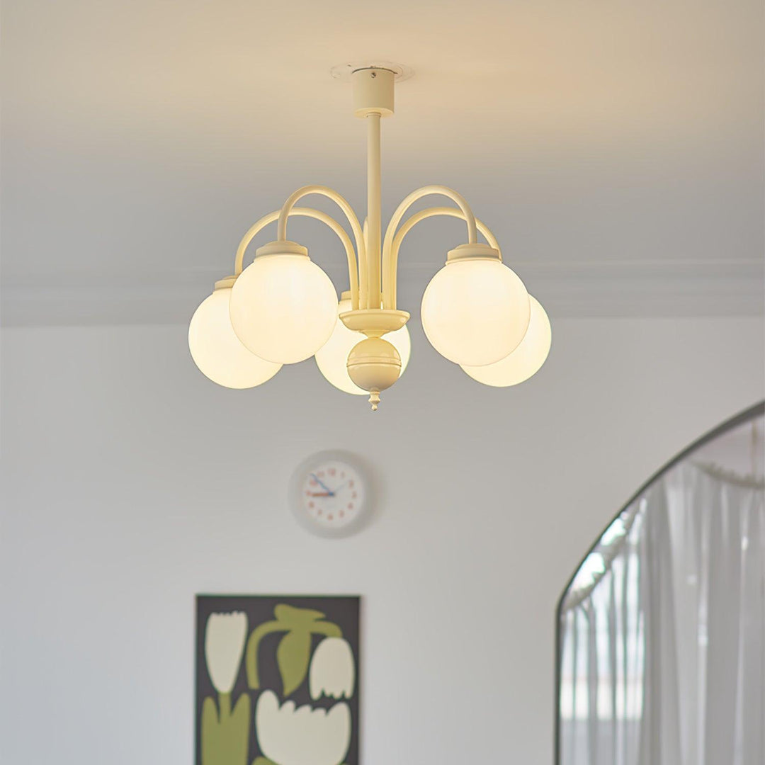 Lustra Chandelier Sphères en Verre Crème - Neutralighting