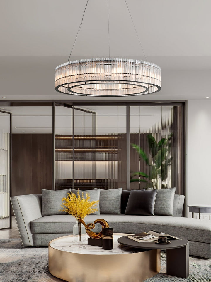 Lustra Suspension en Verre Tube Anneau Moderne Luxe - Neutralighting
