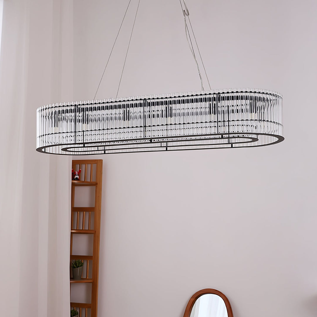 Lustra Suspension en Verre Tube Anneau Moderne Luxe - Neutralighting