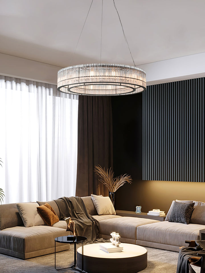 Lustra Suspension en Verre Tube Anneau Moderne Luxe - Neutralighting