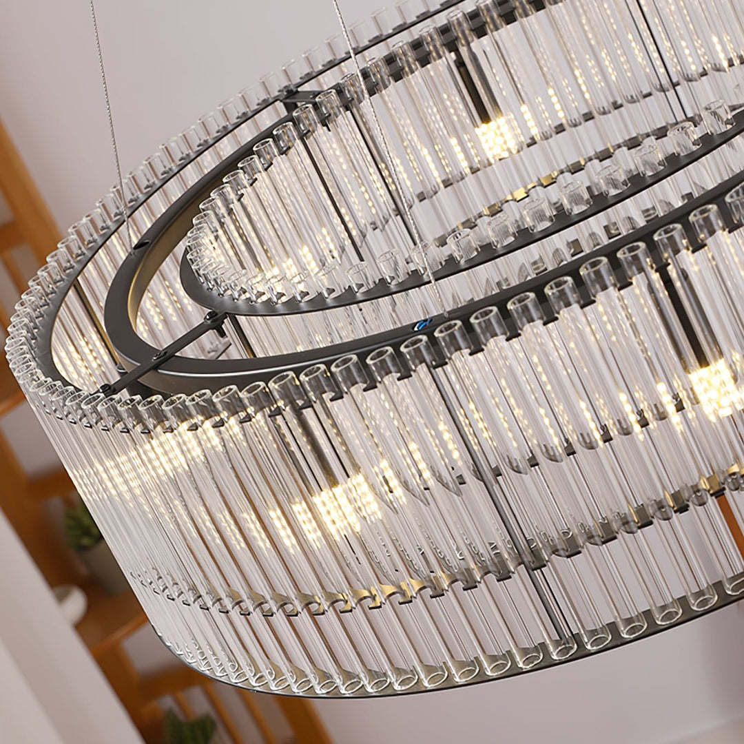 Lustra Suspension en Verre Tube Anneau Moderne Luxe - Neutralighting
