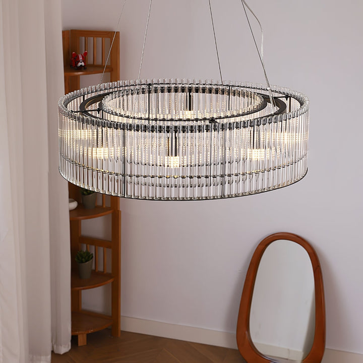 Lustra Suspension en Verre Tube Anneau Moderne Luxe - Neutralighting