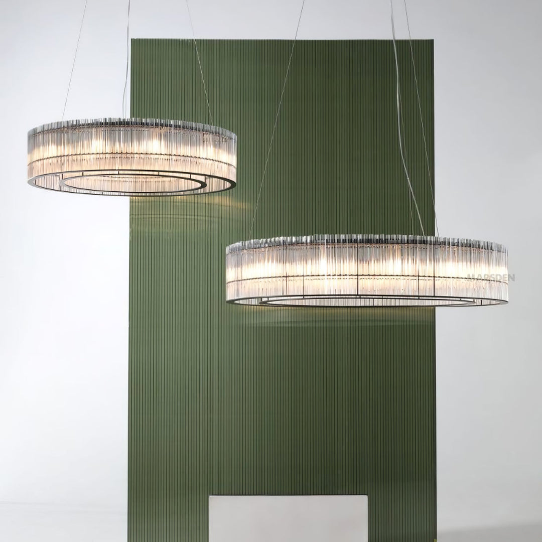 Lustra Suspension en Verre Tube Anneau Moderne Luxe - Neutralighting