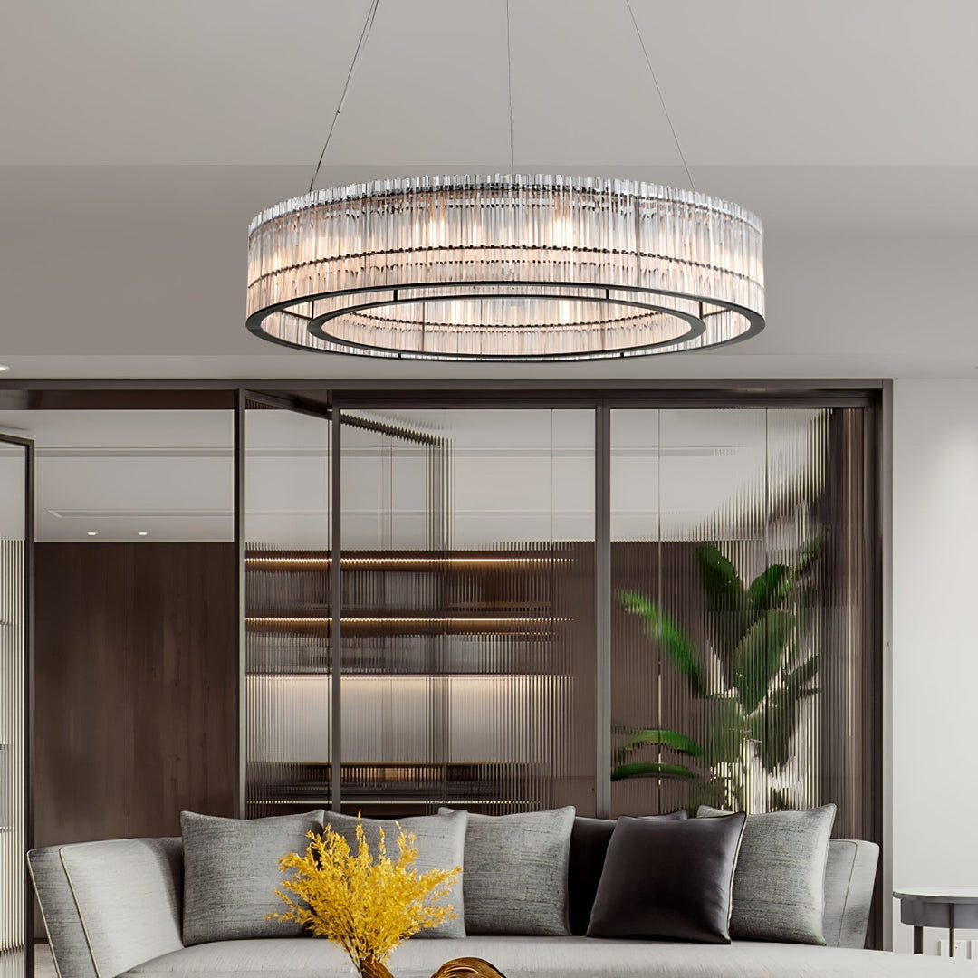 Lustra Suspension en Verre Tube Anneau Moderne Luxe - Neutralighting
