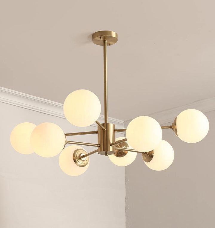 Lustra Chandelier en Laiton Verre Opale - Neutralighting