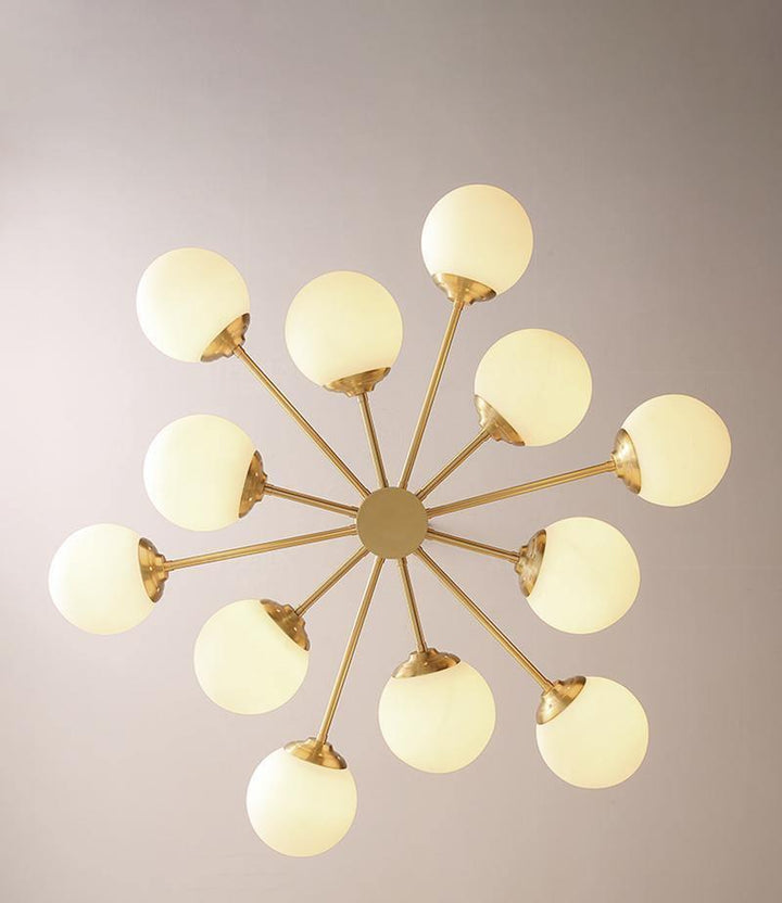 Lustra Chandelier en Laiton Verre Opale - Neutralighting