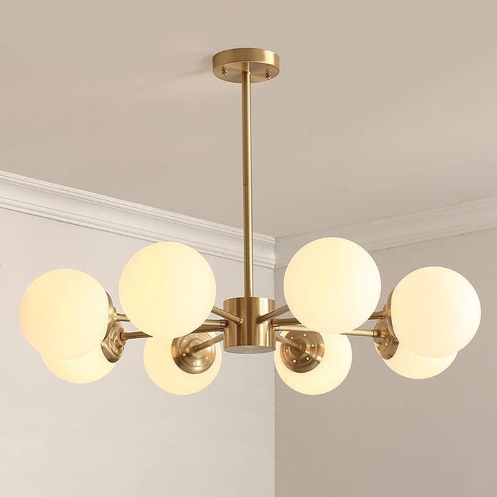 Lustra Chandelier en Laiton Verre Opale - Neutralighting