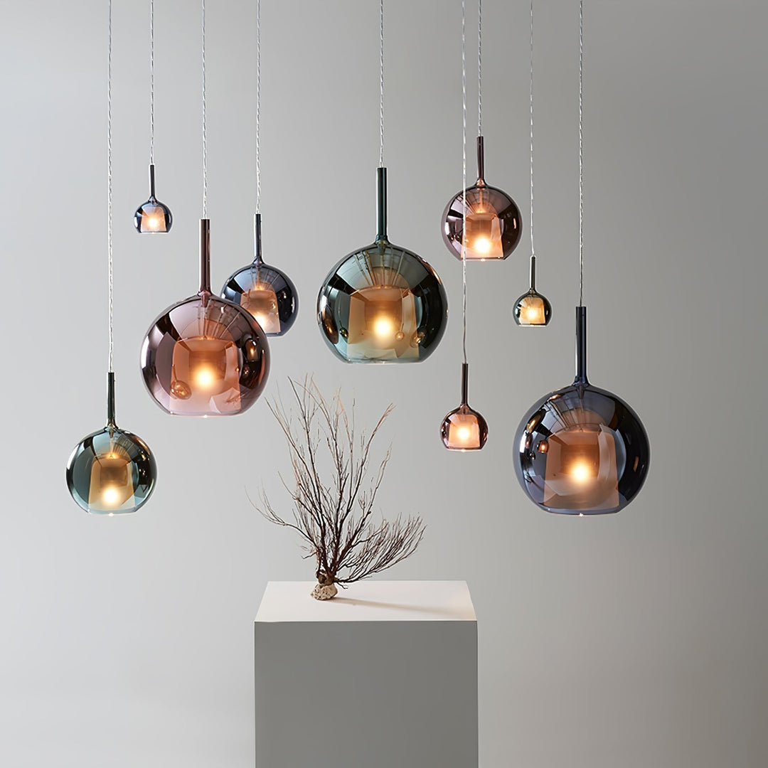 Lustra Suspension en Verre Fumé Rond - Neutralighting