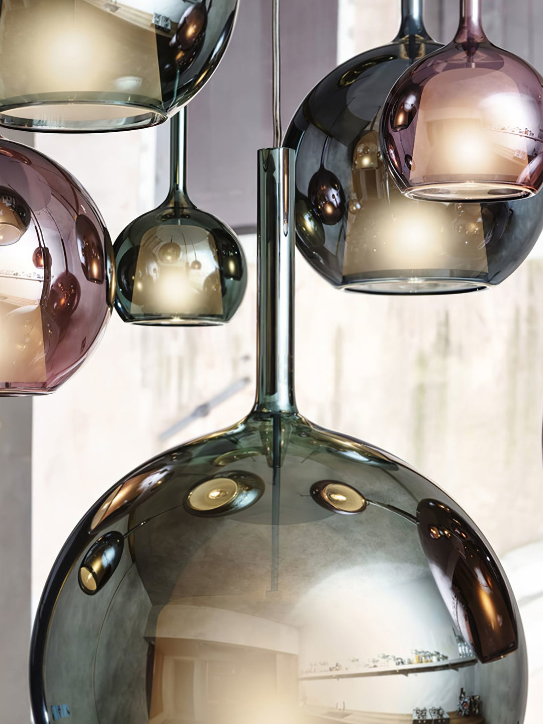 Lustra Suspension en Verre Fumé Rond - Neutralighting