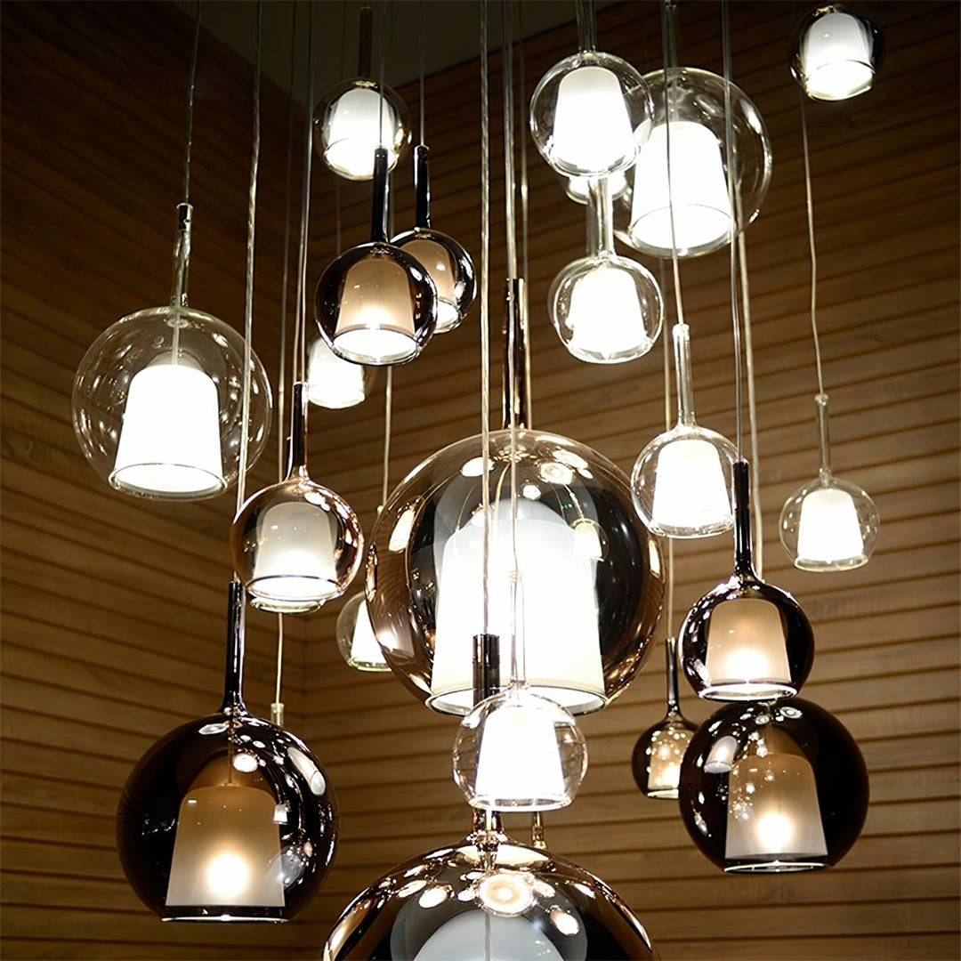 Lustra Suspension en Verre Fumé Rond - Neutralighting