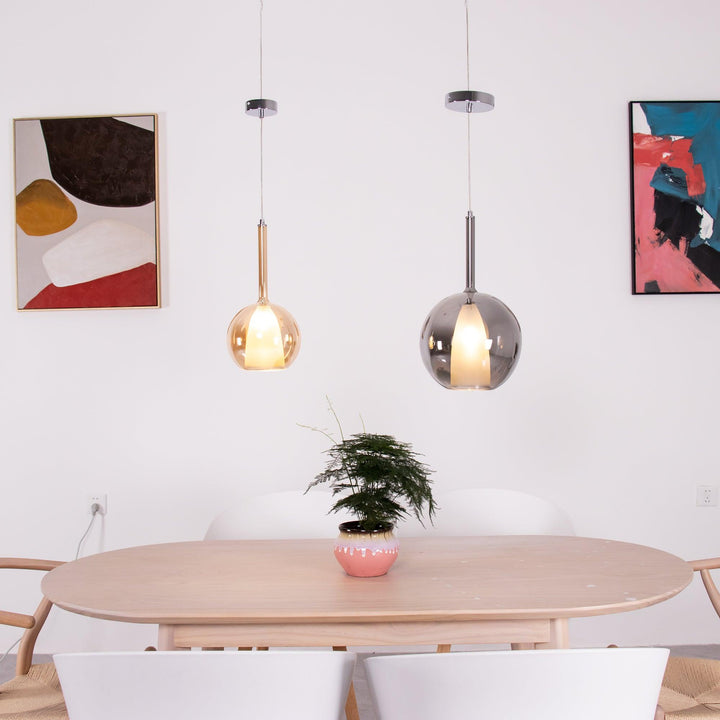 Lustra Suspension en Verre Fumé Rond - Neutralighting