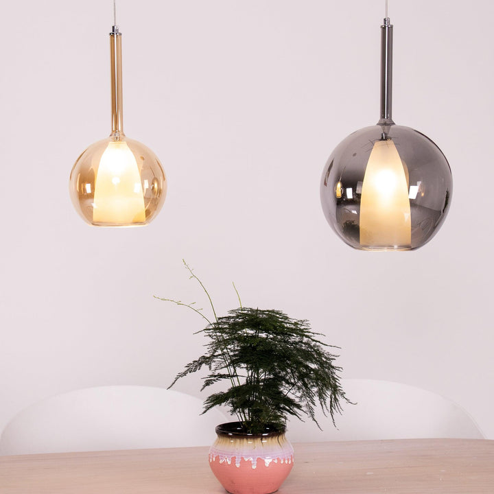 Lustra Suspension en Verre Fumé Rond - Neutralighting