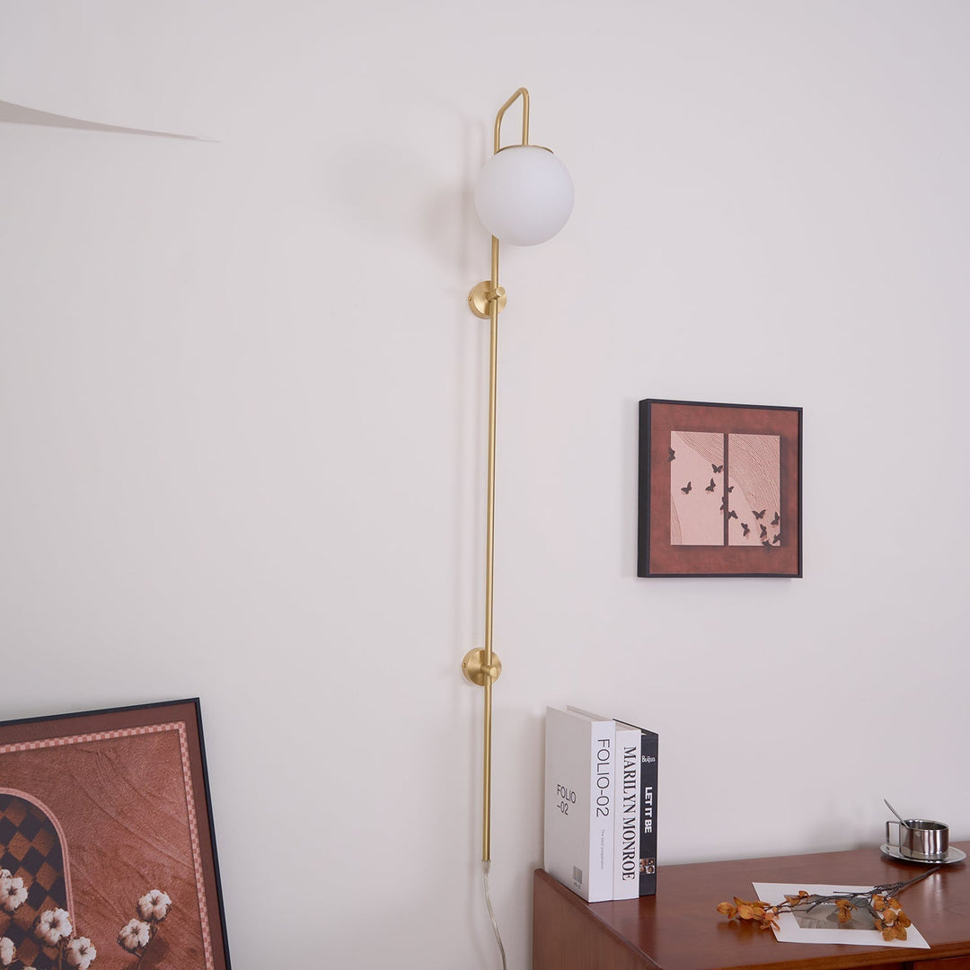 Evshaia Premium Elegance Globe Plug-in Brass Glass Sconce Wall lamp - Neutralighting