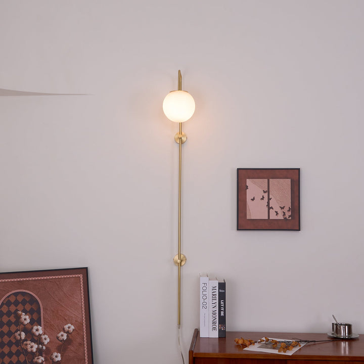Evshaia Premium Elegance Globe Plug-in Brass Glass Sconce Wall lamp - Neutralighting