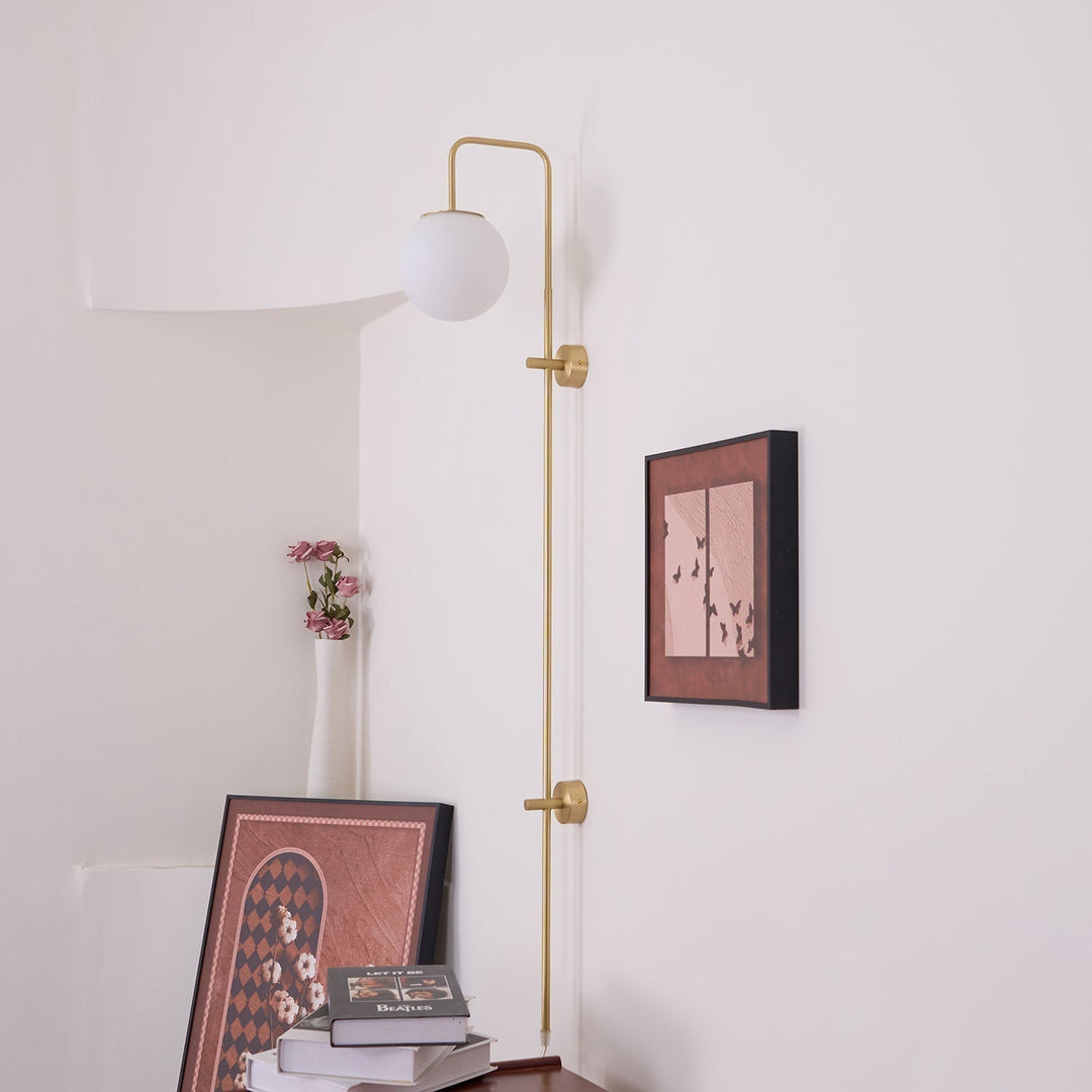 Evshaia Premium Elegance Globe Plug-in Brass Glass Sconce Wall lamp - Neutralighting