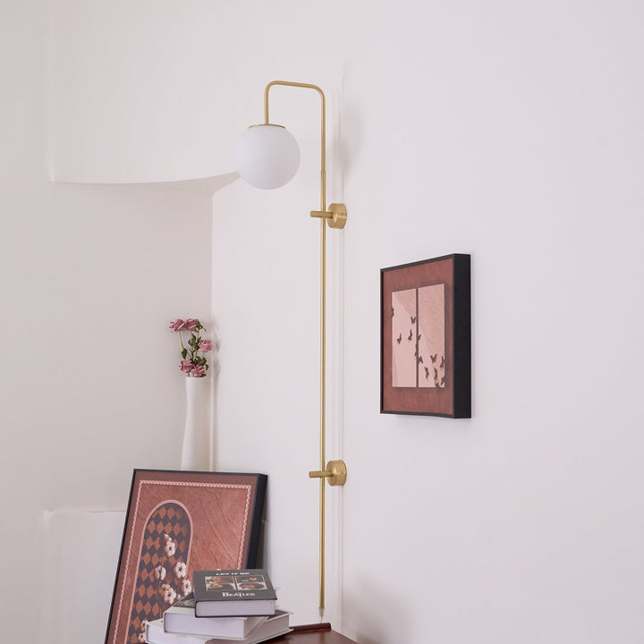 Evshaia Premium Elegance Globe Plug-in Brass Glass Sconce Wall lamp - Neutralighting