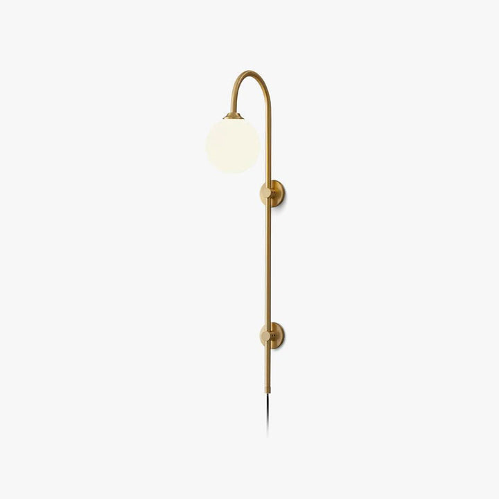 Evshaia Premium Elegance Globe Plug-in Brass Glass Sconce Wall lamp - Neutralighting