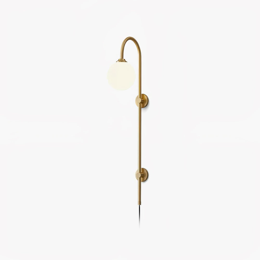 Evshaia Premium Elegance Globe Plug-in Brass Glass Sconce Wall lamp - Neutralighting