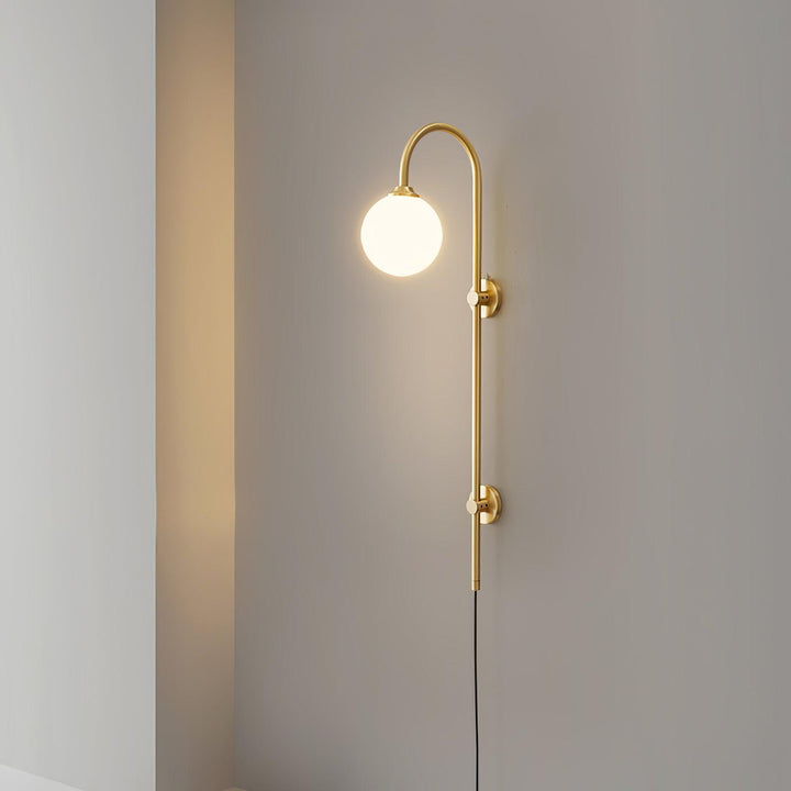 Evshaia Premium Elegance Globe Plug-in Brass Glass Sconce Wall lamp - Neutralighting
