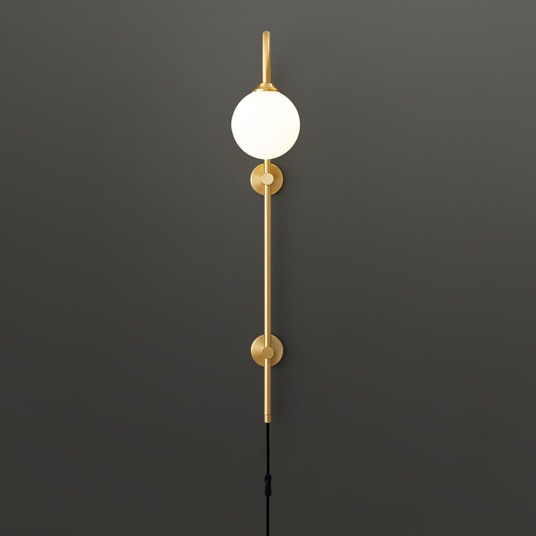 Evshaia Premium Elegance Globe Plug-in Brass Glass Sconce Wall lamp - Neutralighting