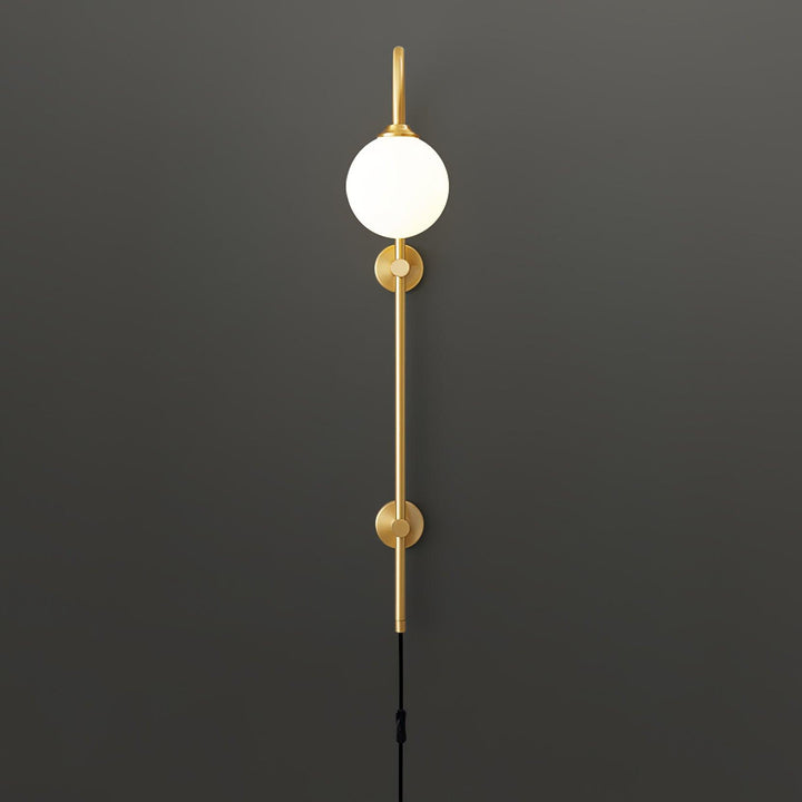 Evshaia Premium Elegance Globe Plug-in Brass Glass Sconce Wall lamp - Neutralighting