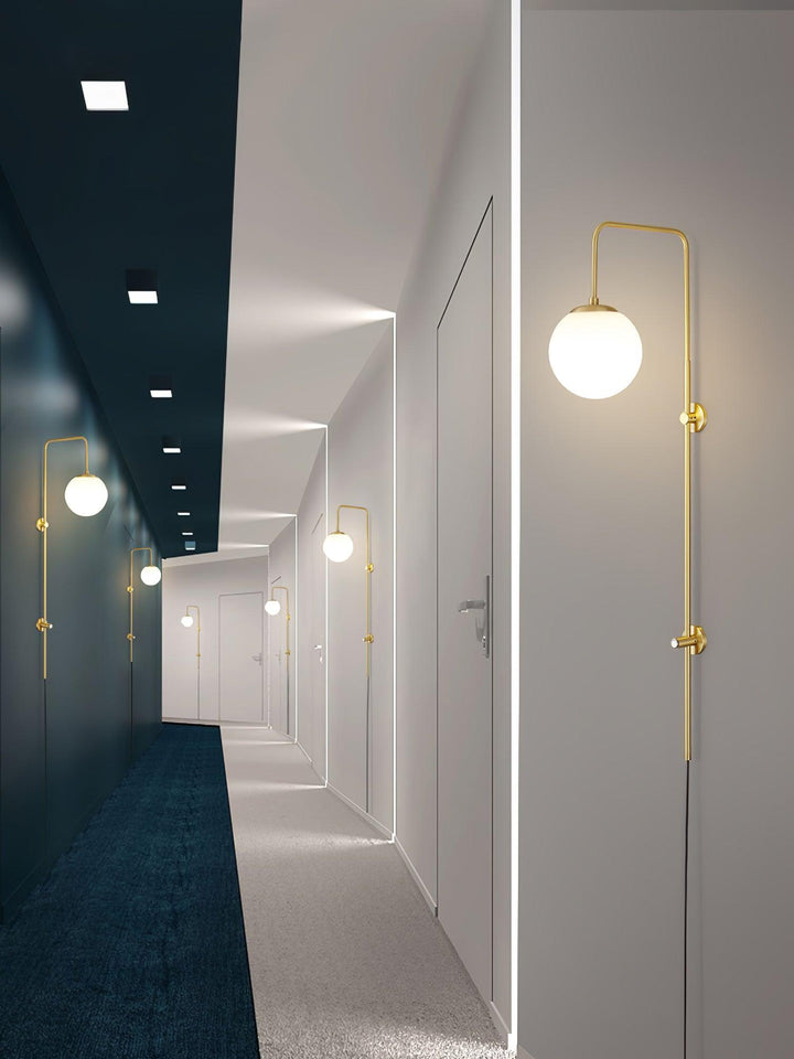 Evshaia Premium Elegance Globe Plug-in Brass Glass Sconce Wall lamp - Neutralighting