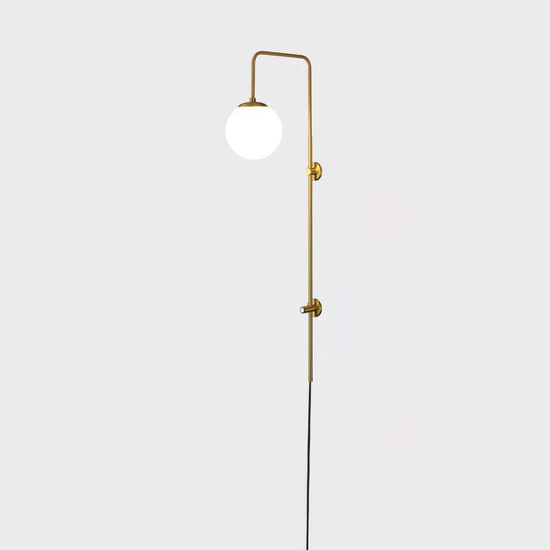 Evshaia Premium Elegance Globe Plug-in Brass Glass Sconce Wall lamp - Neutralighting