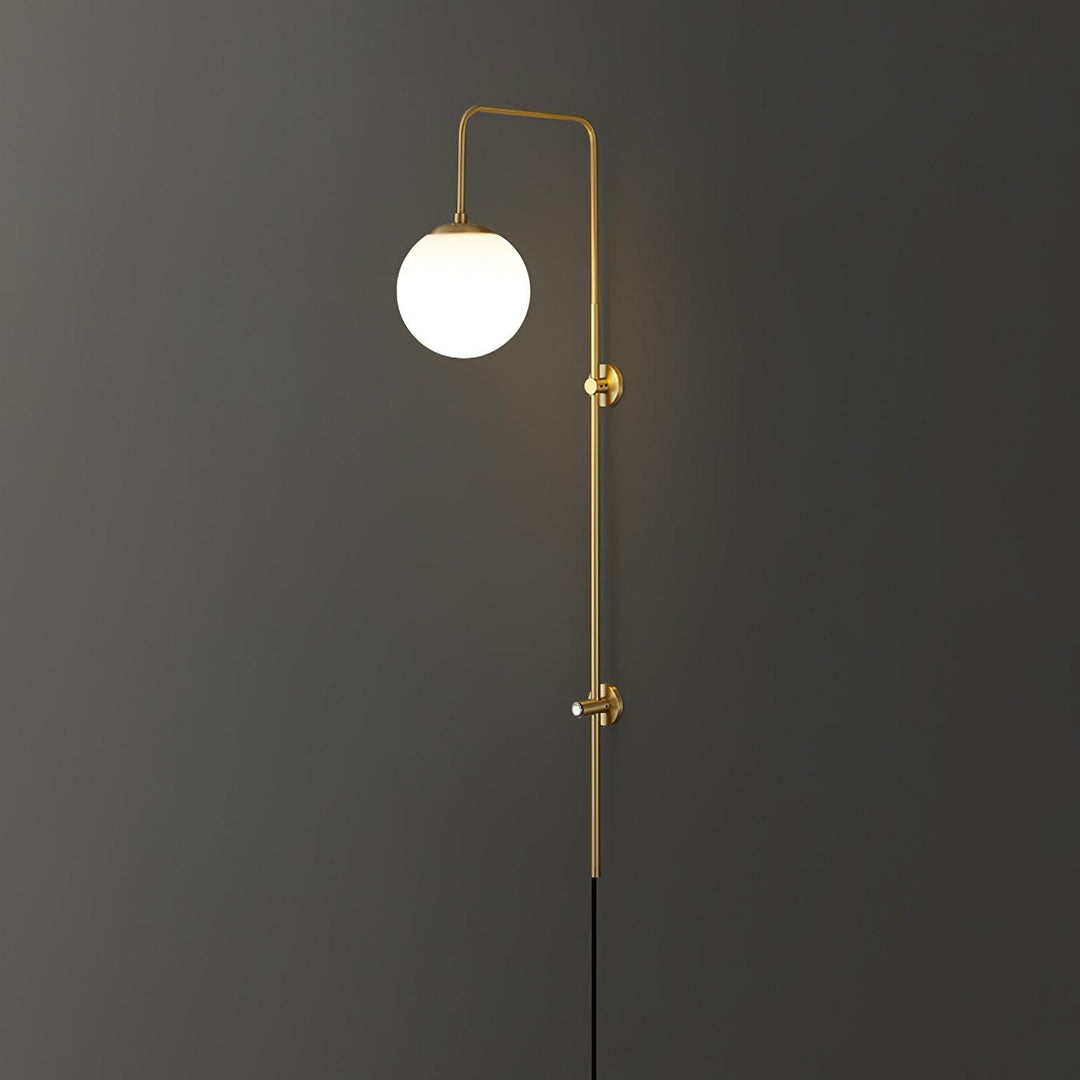 Evshaia Premium Elegance Globe Plug-in Brass Glass Sconce Wall lamp - Neutralighting