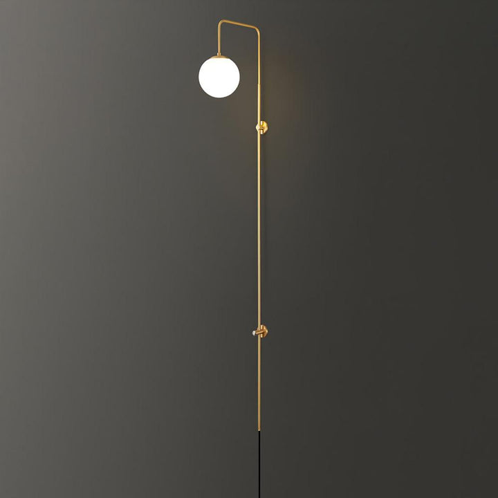 Evshaia Premium Elegance Globe Plug-in Brass Glass Sconce Wall lamp - Neutralighting