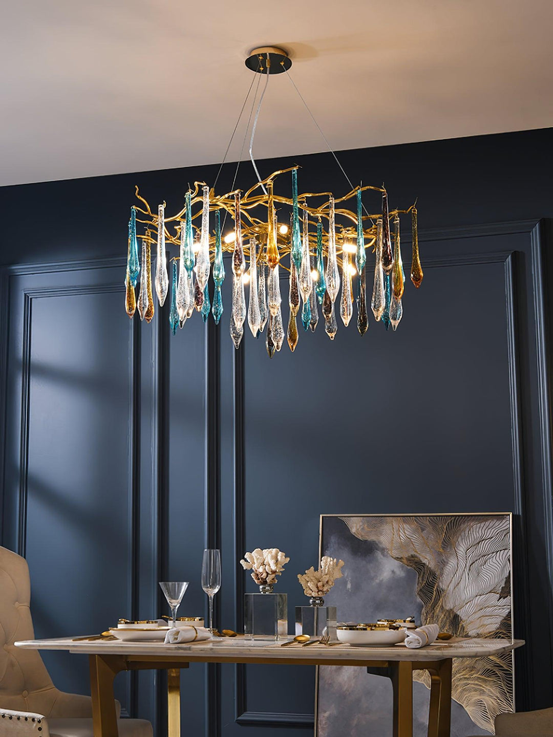 Aurora Chandelier en Verre de Luxe - Neutralighting