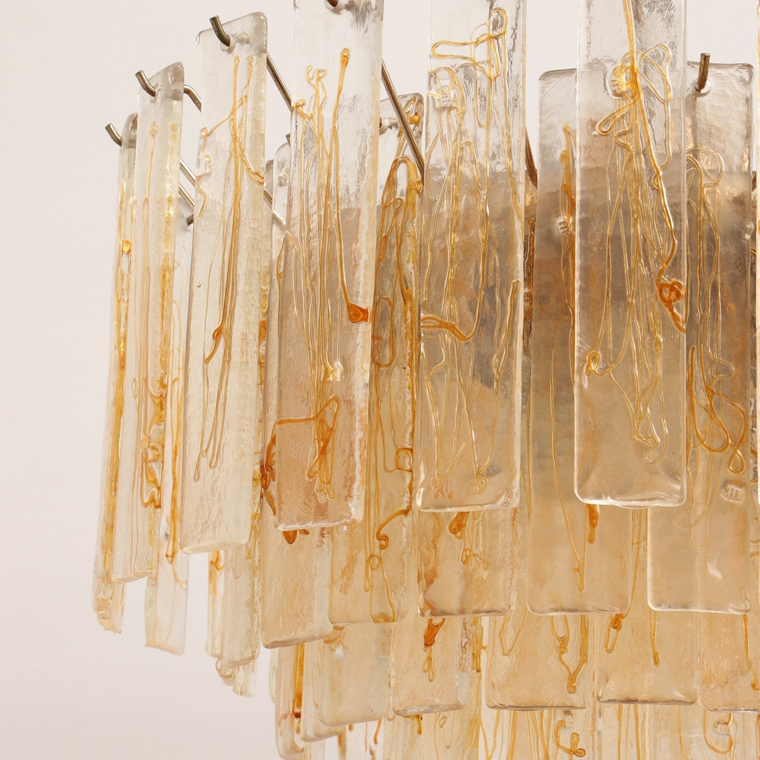 Aurora Lustre Doré Ambre Verre Superposé Géométrique Luxe - Neutralighting