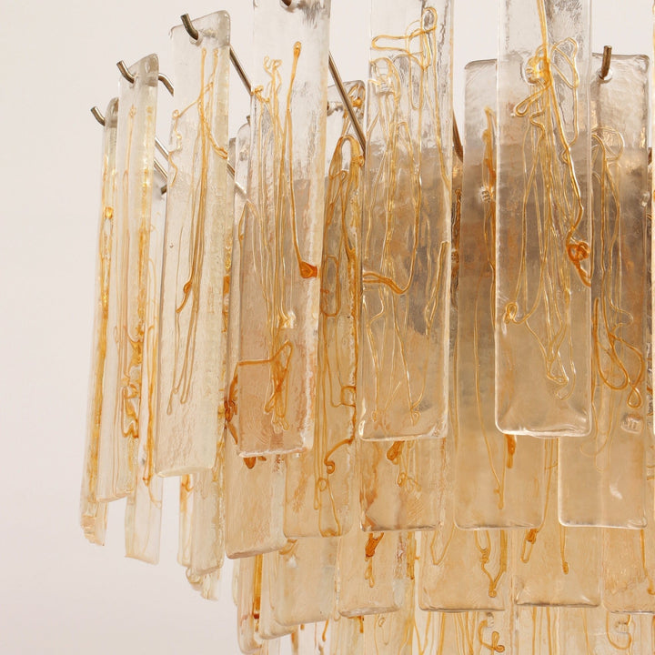 Aurora Lustre Doré Ambre Verre Superposé Géométrique Luxe - Neutralighting