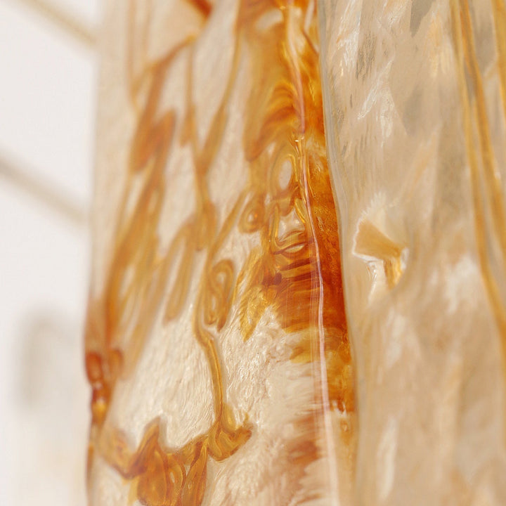 Aurora Lustre Doré Ambre Verre Superposé Géométrique Luxe - Neutralighting