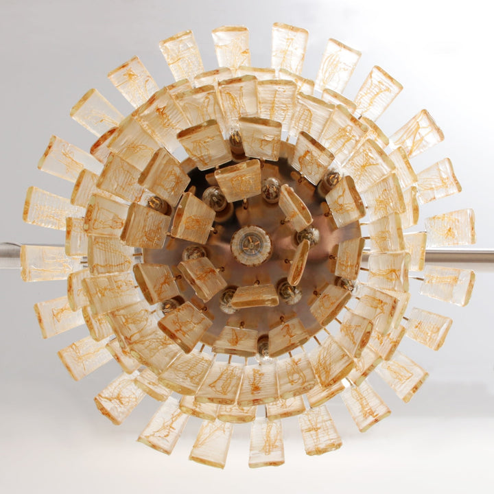 Aurora Lustre Doré Ambre Verre Superposé Géométrique Luxe - Neutralighting