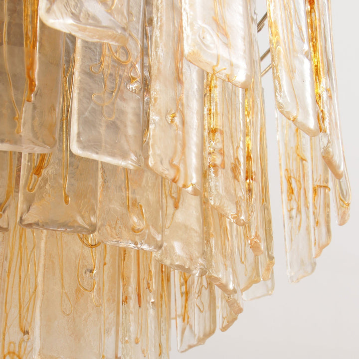 Aurora Lustre Doré Ambre Verre Superposé Géométrique Luxe - Neutralighting