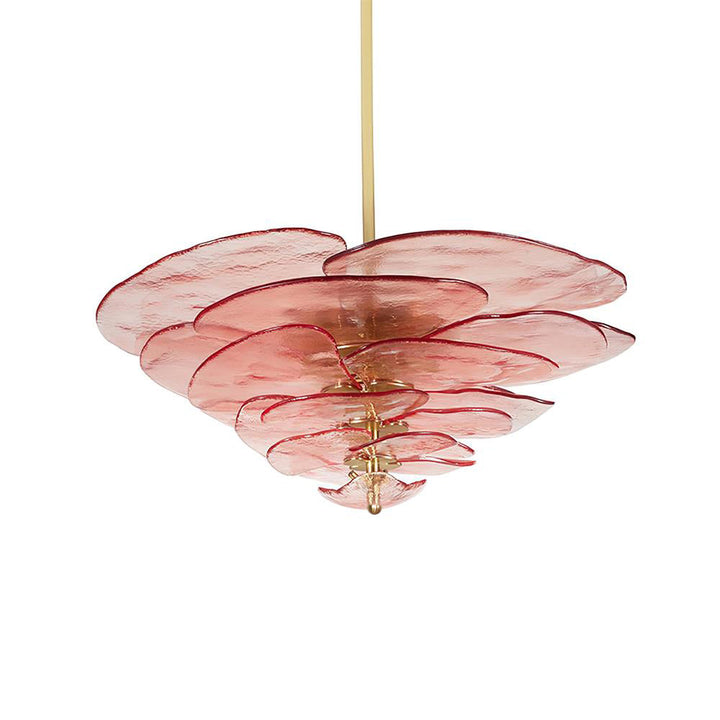 Aurora Chandelier Pétale en Verre Murano Doré Luxe - Neutralighting