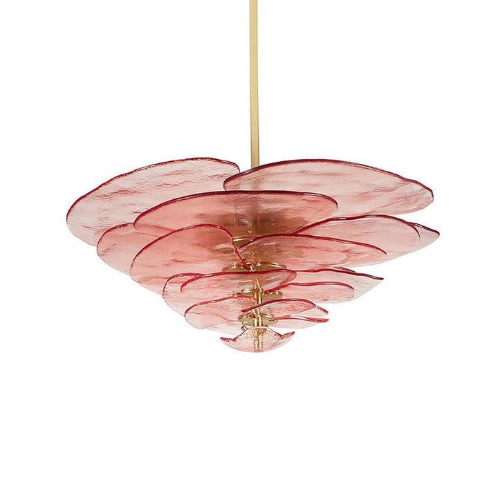 Aurora Chandelier Pétale en Verre Murano Doré Luxe - Neutralighting